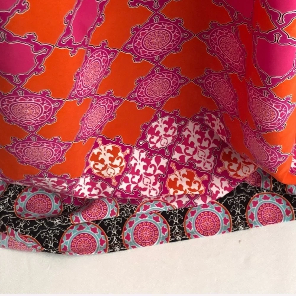 Banana Republic orange and pink print v-neck maxi dress 6 - Picture 5 of 11